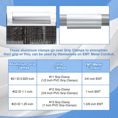 25 Pcs Aluminum Greenhouse Clamps, 1.1 x 3 Inch, Row Covers, Dog Beds, Quilting Frames Shelters, Shades, Netting (fit 3/4 Inch PVC Pipe Tube Clip)