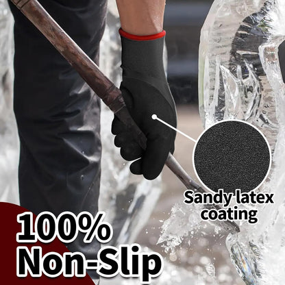 Schwer Waterproof Winter Work Gloves, ANSI A2 Cut Resistant Freezer Gloves for Outdoor Cold Weather Keep Hands Warm, Thermal Insulated Gloves for Shoveling Snow, Ice Fishing, Super Grip, XXL