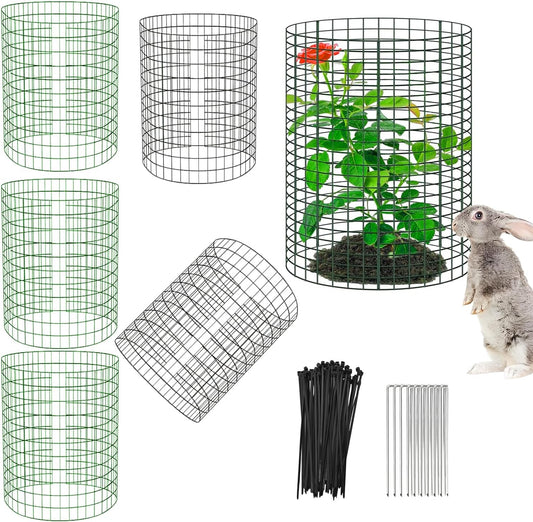 6 PCS Plant Protectors from Animals,14" H X 13" D Metal Mesh Plant Cage Covers with Garden Plant
