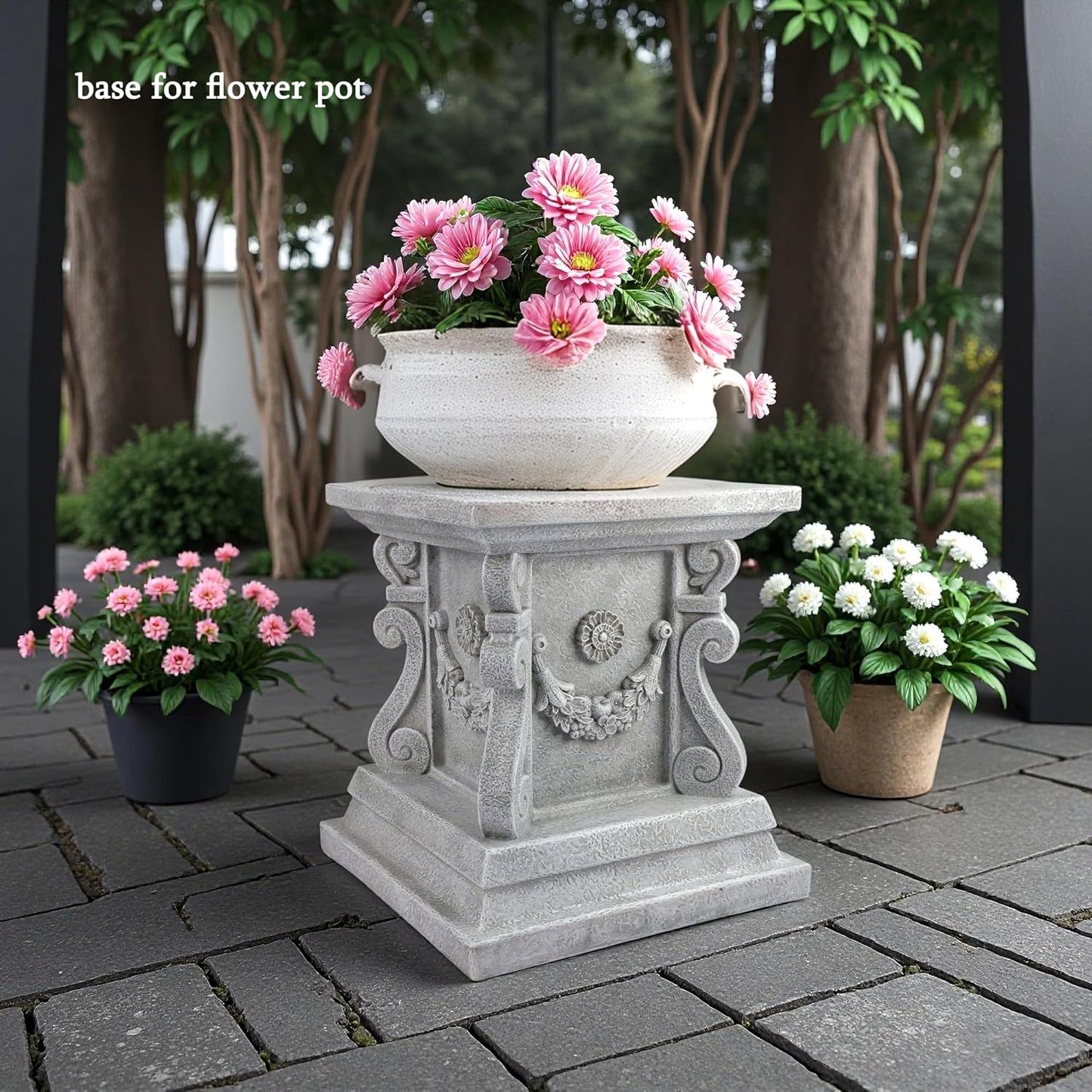 Outdoor Pedestal Stand for Garden Decor - ClassicalL Plinth Pedestal Stand for Statues, Decorative Garden Pedestals and Statue Stand, 11.5"(L) x 12"(H) x 11.5"(W)