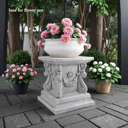 Outdoor Pedestal Stand for Garden Decor - ClassicalL Plinth Pedestal Stand for Statues, Decorative Garden Pedestals and Statue Stand, 11.5"(L) x 12"(H) x 11.5"(W)