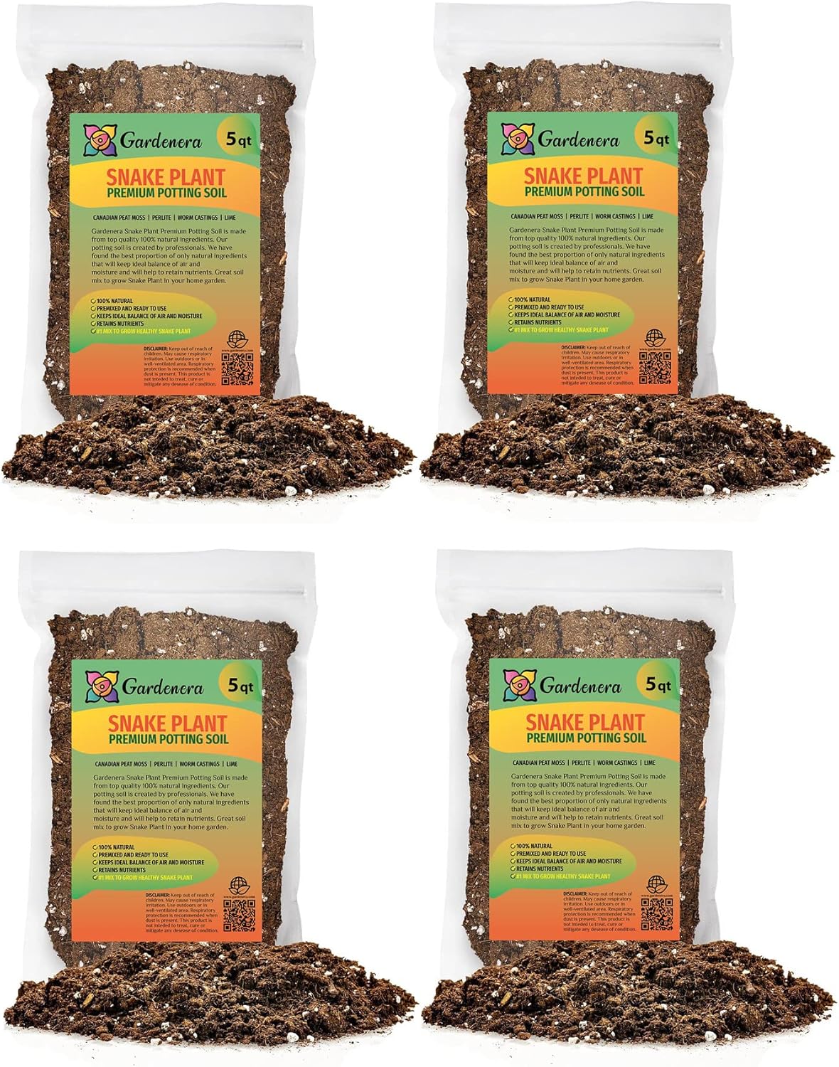 GARDENERA Premium Snake Plant Potting Soil Mix - 10 Quart - Green Sansevieria Trifascatia Zeylanica Plants, Plant or Re-Pot Your Snake Plant (2 Bags of 5 Quart)