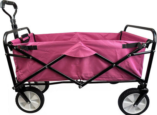 Meda 40876 | Collapsible Folding Outdoor Utility Wagon Cart (Pink)