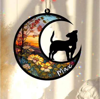Personalized Dog Memorial, Custom Name Jack Russell Terrier Dog Christmas Ornament with Name, Custom Breeds, Pet Loss Light Catcher, Gifts for Lovers Loss of Pet Sympathy on Mothers Day Christmas