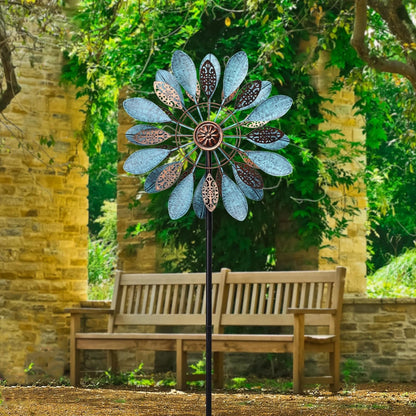 MUMTOP Wind Spinner Outdoor, 50 Inch Metal Two-Way Wind Sculptures Windmill for Yard Art, Garden Decor