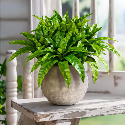 4 Pcs Artificial Greenery Stems Fake Bird Nest Fern Faux Branches Artificial Plants Realistic Fake Dracaena Realistic Plants for Indoor Outdoor Porch Patio Home Office Living Room Decor (Bright Green)