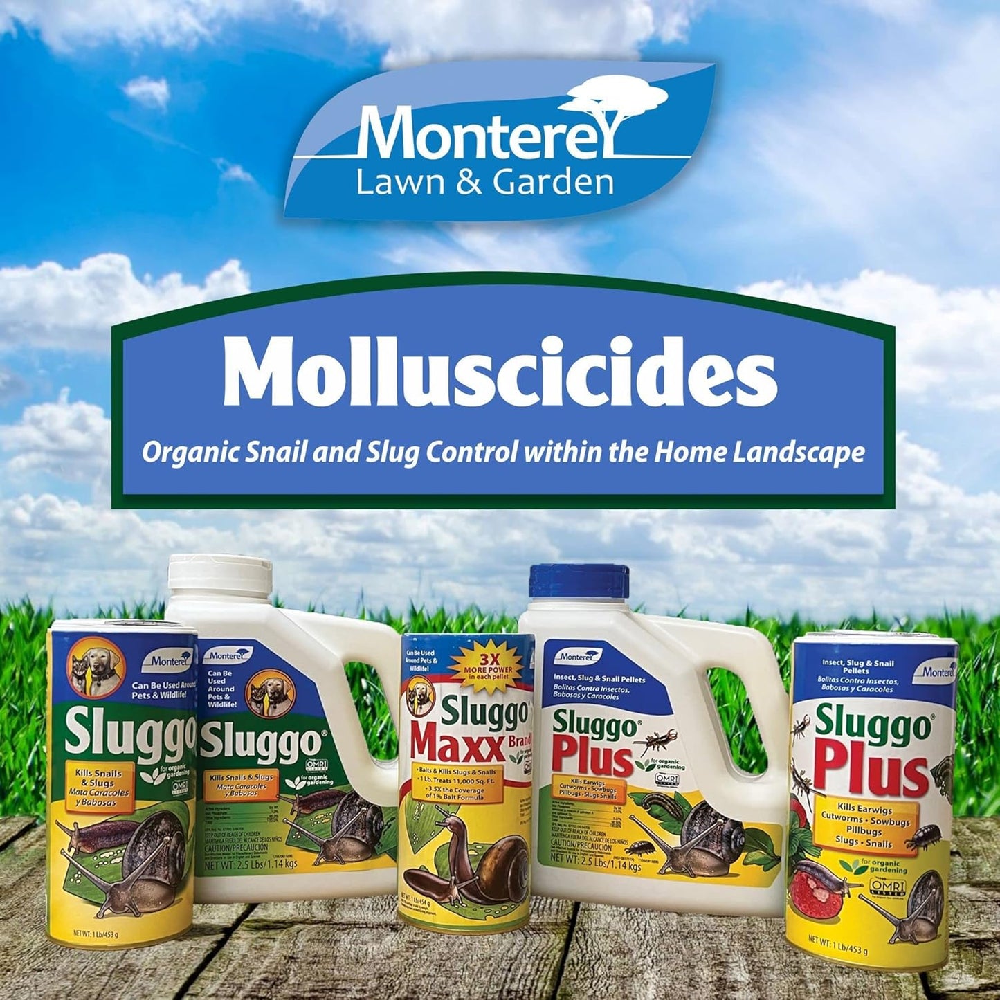 Monterey Sluggo - Organic Gardening Slug Bait & Killer, Wildlife and Pet Friendly, 40 Pounds