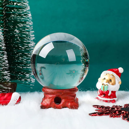 Modaier Crystal Ball 80mm Crystal Ball with Wooden Stand and Gift Box for Magic,lensball Photography,Family Decorative,Fortune Teller,Feng Shui,Witchcraft,Witchy Gifts,Witch Decor,and Halloween Decor