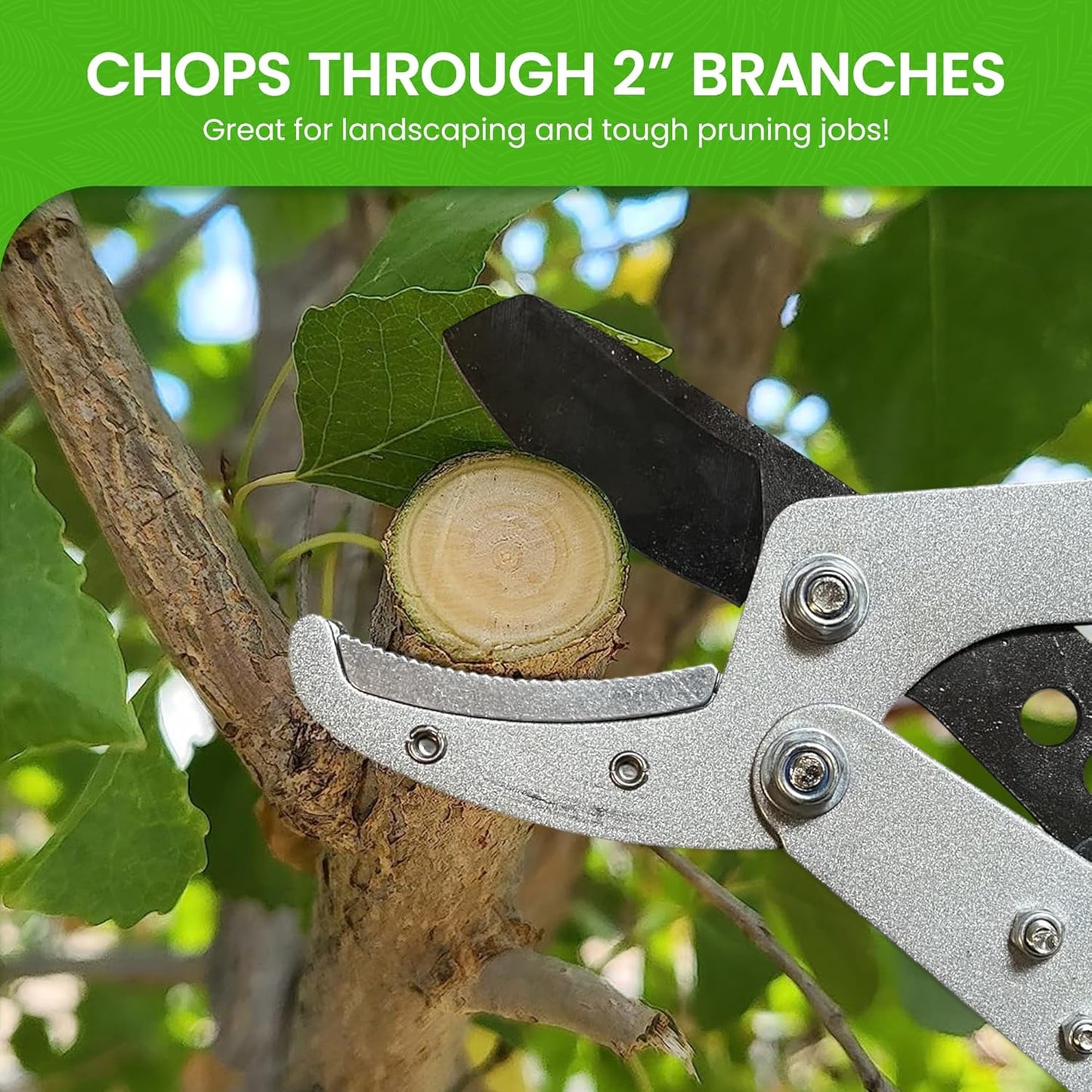 Garden Guru Extendable Anvil Lopper Tree Trimmer with Compound Action, Chops Thick Branches with Ease, 28-40”, Non-Stick High Carbon Steel Blade, Heavy Duty Branch Cutter, 2 Inch Clean Cut Capacity, 4