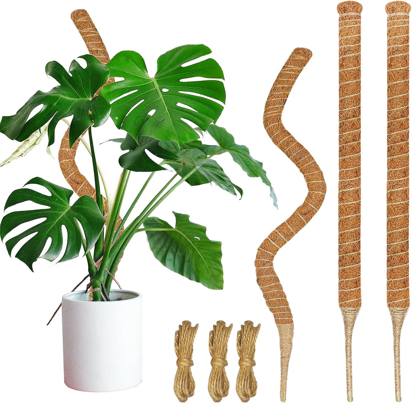 3 Pack Moss Pole, 26.8-Inch Moss Poles for Plants Monstera, Bendable Plant Support Stakes for Climbing Plants Indoor, Garden Trellis Plant Stick for Potted Plants, Pothos Philodendron