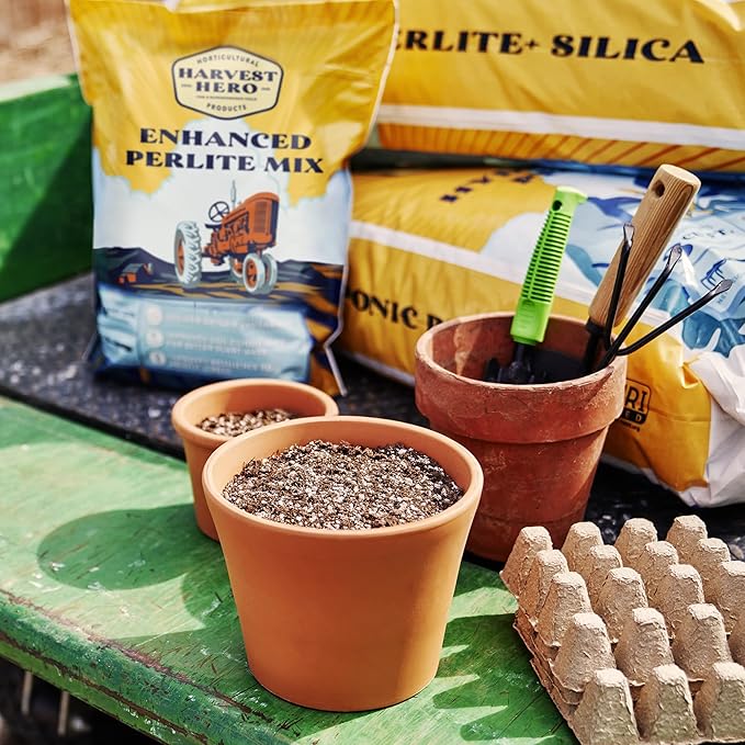 Perlite+ Silica – Superior Soilless Substrate for Strong Plant Growth, Ideal for Potting Soil, Transplanting, and Hydroponic Systems, OMRI-Listed and 100% Organic (3 CF)