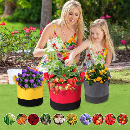 Grow Bags 10 Gallon,6 Pack Fabric Plant Pots with Handles Planter Bag for Outdoor Garden Planting Vegetables Flowers Fruit