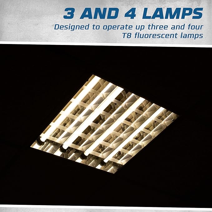 OHLECTRIC Replacement for Keystone KTEB-432-UV-IS-N-P 4 Lamp T8 Electronic Fluorescent Ballast with Normal Light Output | 120-277V Input with Instant Start Operation | 0.88 Ballast Factor, UL-Approved