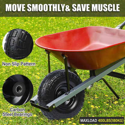 10" Solid Rubber Tires, 2 Pack Flat Free 4.10/3.50-4'' Wheels with 5/8” Axle Bore Hole and Double Sealed Bearings - Compatible with Hand Truck, Wheelbarrow, Dolly, Gorilla Carts, Black