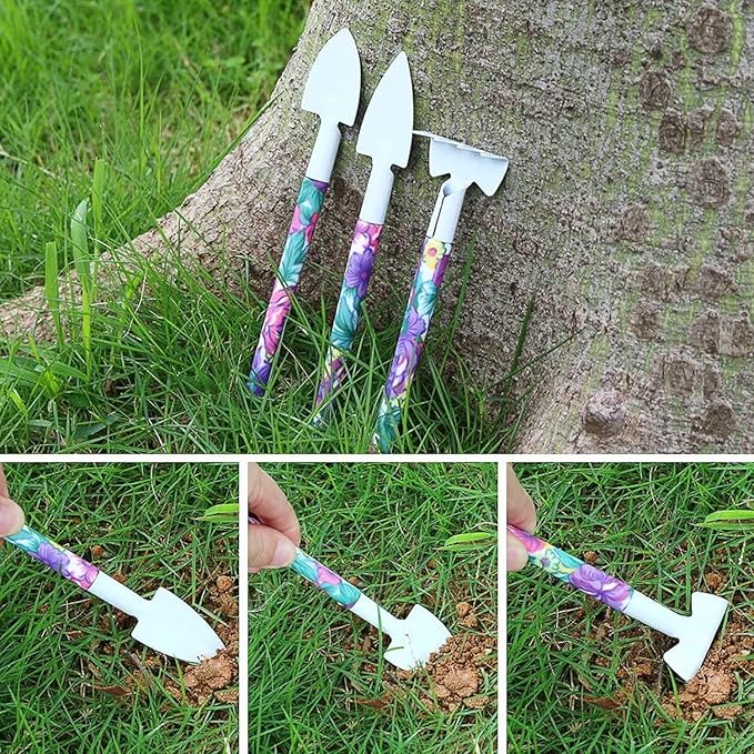 Purple Gardening Tool Set for Women, 13PCS Stainless Steel Purple Garden Tool Set with Trowel, Rake, Weeder, Pruner, Sprayer, Claw Digging Gloves, Garden Tools for Gardening Women