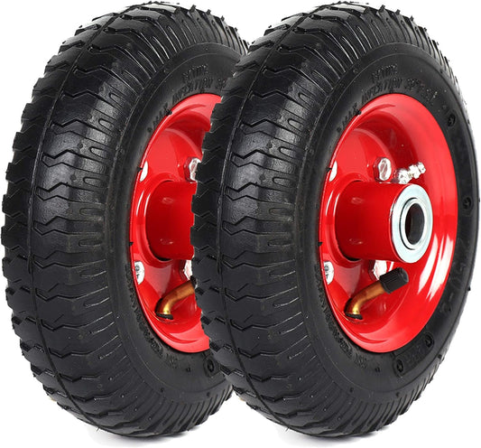 AR-PRO (2-Pack) 2.80/2.50-4" Tire and Wheel Set - 8 Inch Wheelbarrow Tire and Wheel Replacement