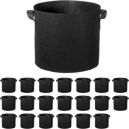 20-Pack 5 Gallon Plant Grow Bags: 280G Thickened Nonwoven Potato Grow Bags with Handles, Black Fabric Pots Felt Garden Bags, Gardening Supplies for Growing Vegetable Fruit Tomato Flowers Herbs