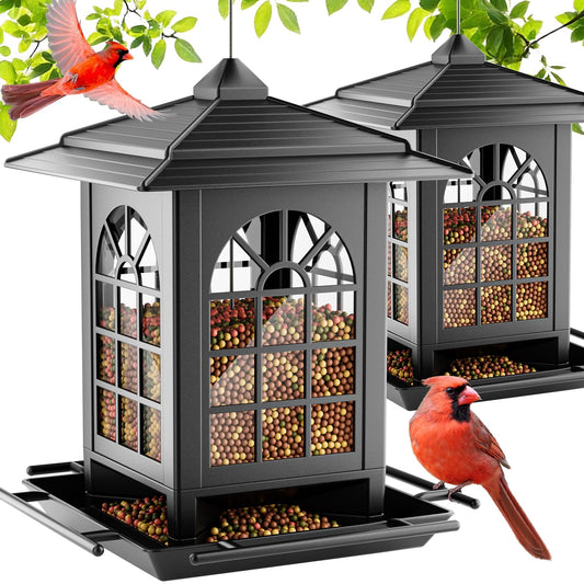 Birdream 2 Pack Bird Feeders for Outdoor Hanging, Assembly Required, 1-Min Easy Setup, Classic