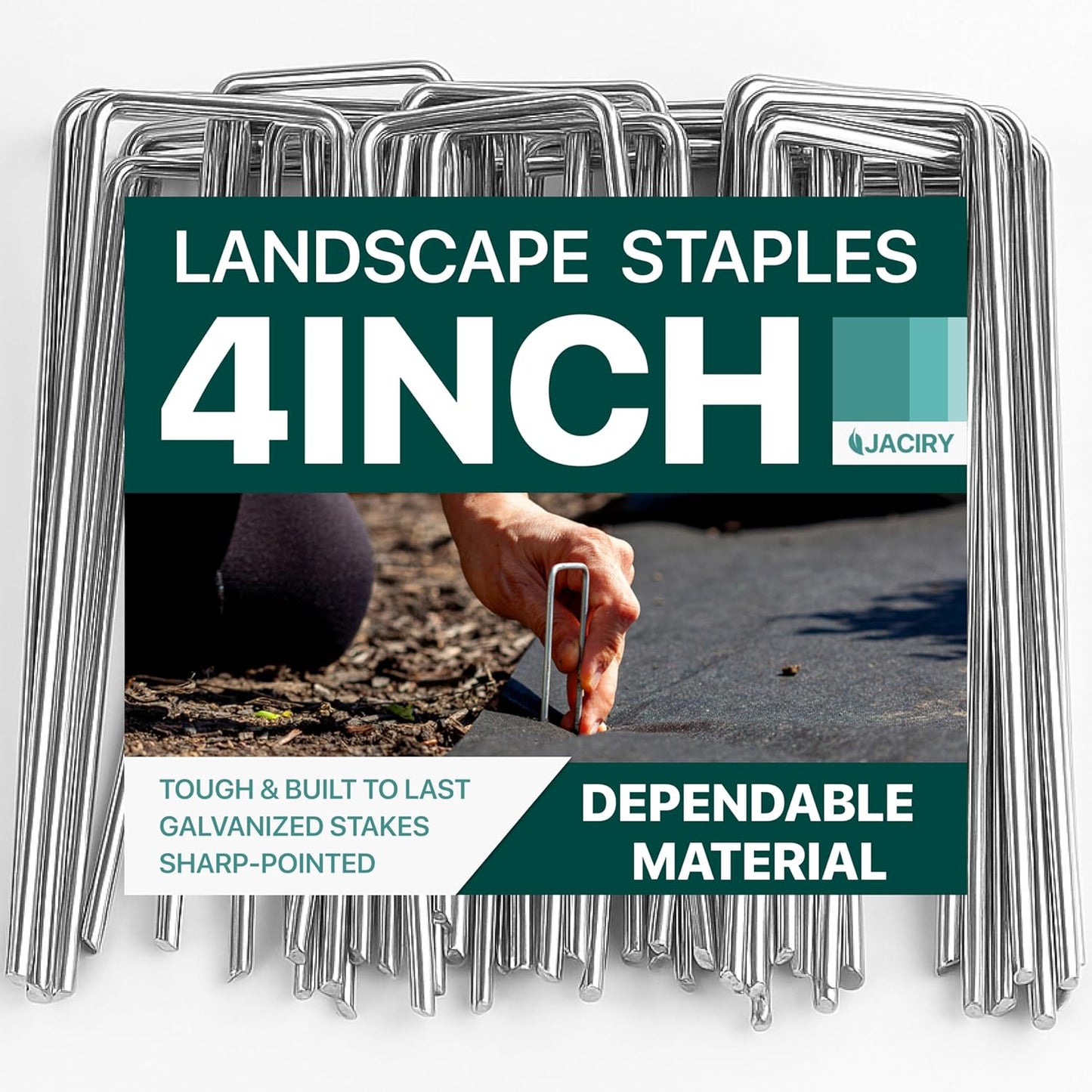 4 Inches Landscape Staples,Galvanized Garden Stakes Yard Stakes Garden Staples Prefect for Weed Barrier Fabric,11 Gauge Landscape pins for Tent,Balloons, Irrigation Tube. (4 Inch 100 Pack)