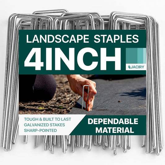 4 Inches Landscape Staples,Galvanized Garden Stakes Yard Stakes Garden Staples Prefect for Weed Barrier Fabric,11 Gauge Landscape pins for Tent,Balloons, Irrigation Tube. (4 Inch 100 Pack)