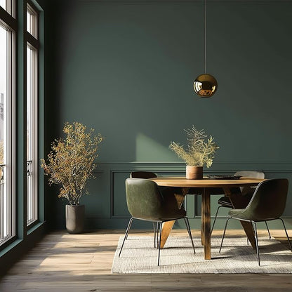 EVOLVE Paint & Primer: Environment-friendly, Low Sheen with One-coat Coverage for Interior & Exterior surfaces (Green Pine, 5-Gallon)