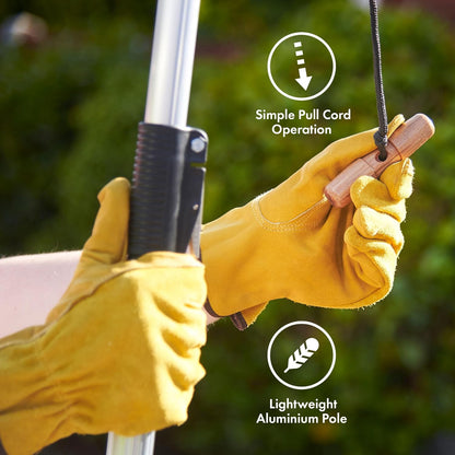 VonHaus Telescopic Tree Pruner & Lopper 2 in 1 – Long Reach 3.3m Cutter, Retractable & Extendable Pole Saw for Branches – Lightweight Aluminium Pole, Steel Blade – Blade Cover Included
