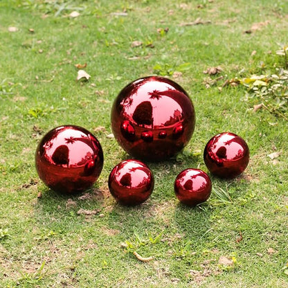 Stainless Steel Red Gazing Mirror Ball,12inch