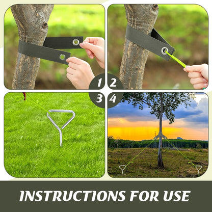 Sintuff 12 Set Tree Stakes and Supports Kit for Anti Hurricane Leaning Trees Straightening Heavy Duty 15. 75" Spiral Tree Stake with 13. 12 ft Ropes and 15. 75'' Support Straps (Bright Green)