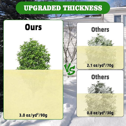 Evoio Plant Covers Freeze Protection 6 x 7 FT 3 oz/yd² Winter Frost Blankets Cloths Fabric Bags with Zipper for Outdoor Plants Tree Shrub Garden Potted Freeze Frost Winterizing Protection