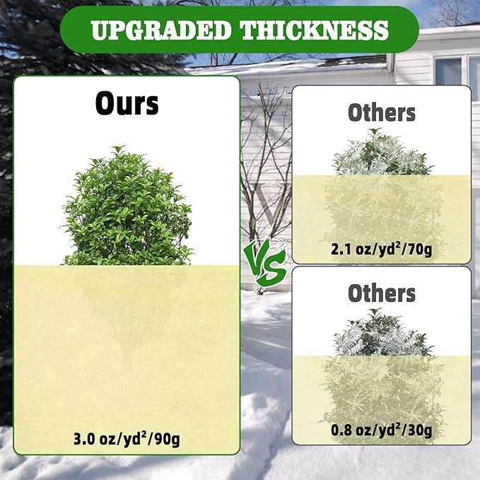 Evoio Plant Covers Freeze Protection 8 x 10 FT 3 oz/yd² Winter Frost Blankets Cloths Fabric Bags with Zipper for Outdoor Plants Tree Shrub Garden Potted Freeze Frost Winterizing Protection (2 Pack)