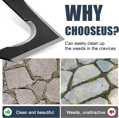 29" Long Handle Crack Weeder, Manual Crevice Weeding Tool Weed Puller for Sidewalk Paver Deck Boards, Gardening Tool for Removing Grass and Weeds from Deck Garden and Wall Crevices