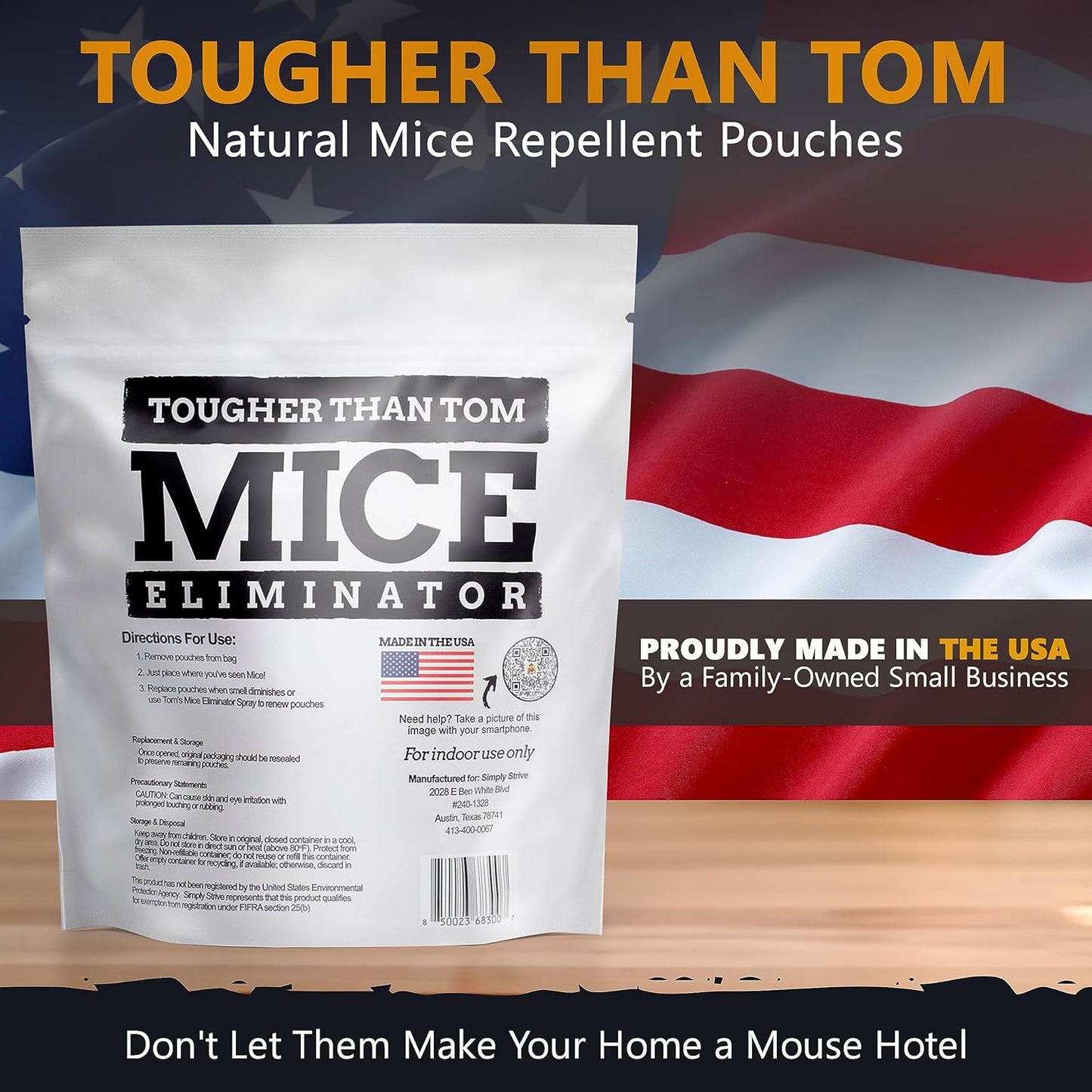 All-Natural Mice Repellent Pouches – Harmless Peppermint Essential Oil Mouse Deterrent - Keep Mice Out of Your Home and Your Family Safe - by Tougher Than Tom