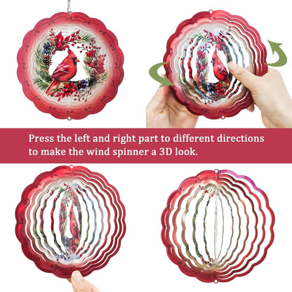 Wind Chimes for Outside with Cardinal Wind Spinner, Unique Gifts for Mom Grandma Women Birthday Christmas, Memorial Wind Chimes for Loss of Loved One, Red Bird Windchimes Outdoor Decor