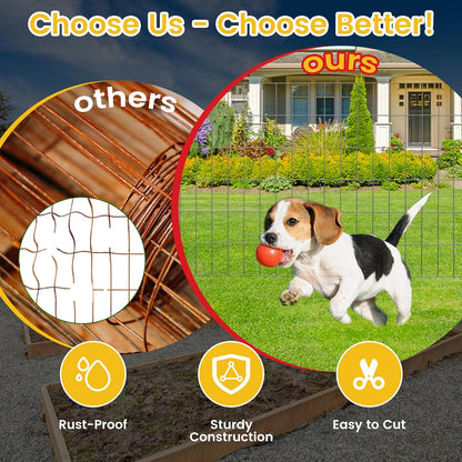 Welded Wire Fence, 4Ft x 50Ft 15Ga Chicken Wire Fencing, Garden Border Fencing Roll Metal Wire Mesh for Yard Vegetable Plant Protection Poultry Netting