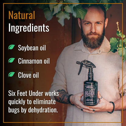 Dr. Killigan's Six Feet Under Plant Powered Insect Killer Spray | Indoor Natural Pest Control | Fleas, Pantry & Clothing Moths, Ants, & Cockroaches | Family Friendly, Pet Safe (24 oz)