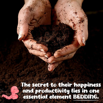 3lb Worm Bedding for Nightcrawlers and Red Wigglers (Worms Not Included) - Vermicompost Bin Worm Bedding - Earthworm Food for Organic Potting Soil Gardening Mix