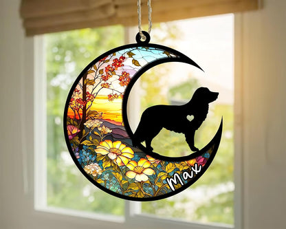 Personalized Dog Memorial, Custom Name Nova Scotia Retriever Dog Christmas Ornament with Name, Custom Breeds, Pet Loss Light Catcher, Gifts for Lovers Loss of Pet Sympathy on Mothers Day Christmas