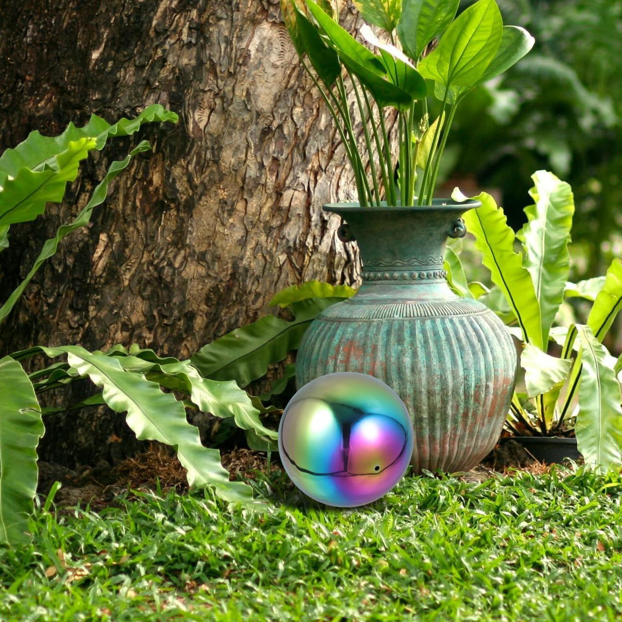 Stainless Steel Ball Stainless Steel Gazing Ball Globe Mirror Multi Color Mirror Reflective Garden Sphere for Outdoor Decor 15Cm