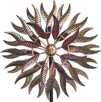 Large Outdoor Metal Wind Spinner,Two-Way Wind Sculptures,360 Degrees Kinetic Wind Spinners Yard Art Decor for Patio, Lawn & Garden 63 * 13.4 Inches