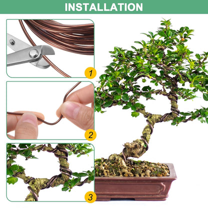 1.5mm Bonsai Training Wire, 16.4 Feet Total Anodized Aluminum Bonsai Wires for Bonsai Tree Shaping/Branches Fixing/Trunk Holding/DIY Crafting [Silver]