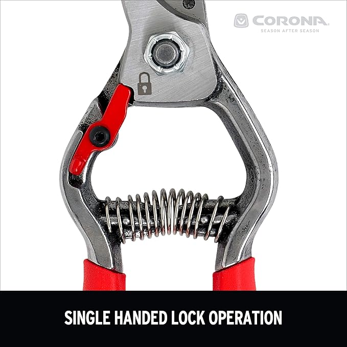 Corona BP15180 Forged Steel ClassicCUT Bypass Hand Pruner - 1 inch Cut Capacity Stem and Branch Garden Shears, Red