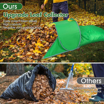 Leaf Collector with Extension Lawn Bags,Portable Pop Up Leaf Bag,Thickened Leafs Scoops,Reusable Yard Garden Bags for Leaves and Trash (1 Pack)