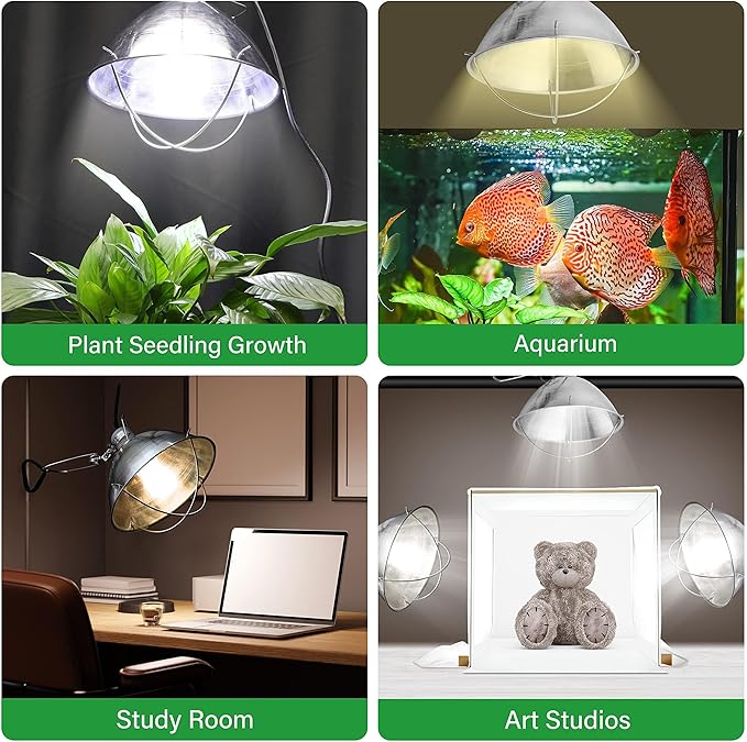Simple Deluxe 10.5" 1-Pack Clamp Light, 250 Watt E26 Socket (Bulb Not Included), Aluminum Reflector and Ceramic Base, 6 FT 18/2 SJT Cord