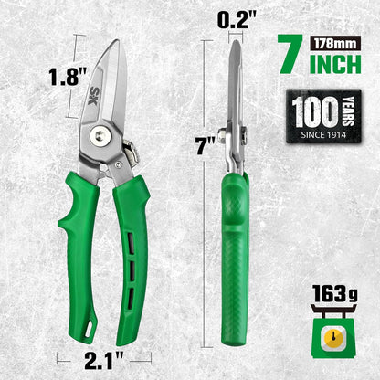SK 7" Heavy Duty Scissors, All Purpose Shears, Drop Forged CR-V Blades with Safety Lock, Comfortable Grips