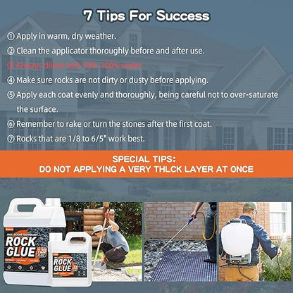 Rock Glue, 4Gallon Mulch Glue for Landscaping, Fast-Dry Strong Pea Gravel Stabilizer Landscape, Non-Toxic Long-Lasting Dries-Clear Strong Pea Gravel Binder for Pebble, Pine Straw for Outdoor Gardens