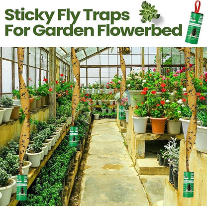 Qualirey 160 Pack Fly Strips Sticky Fly Trap Indoor Outdoor Hanging Ribbon Tape Paper Flying Insect Trap Gnat Killer Traps Catcher for Fruit Flies, Bug, Insect, Pest (Green)