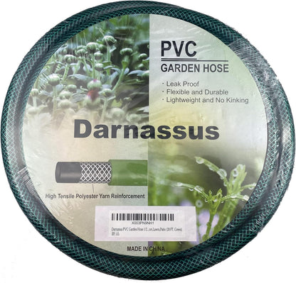 PVC Garden Hose 1/2 Inch Green Heavy Duty Water Hose with Solid Brass Fittings,No Leaking, Flexible,for outdoors,Lawns,Patio (20 FT, Green, Brass Fittings)