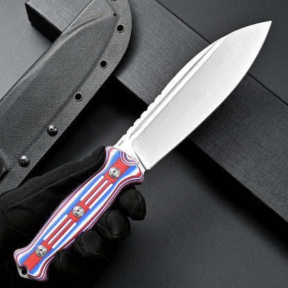 Eafengrow EF149 Fixed Blade Knife N690 Steel Blade Colorful G10 Handle Full Tang EDC Straight Knife for Hunting Camping Adventure