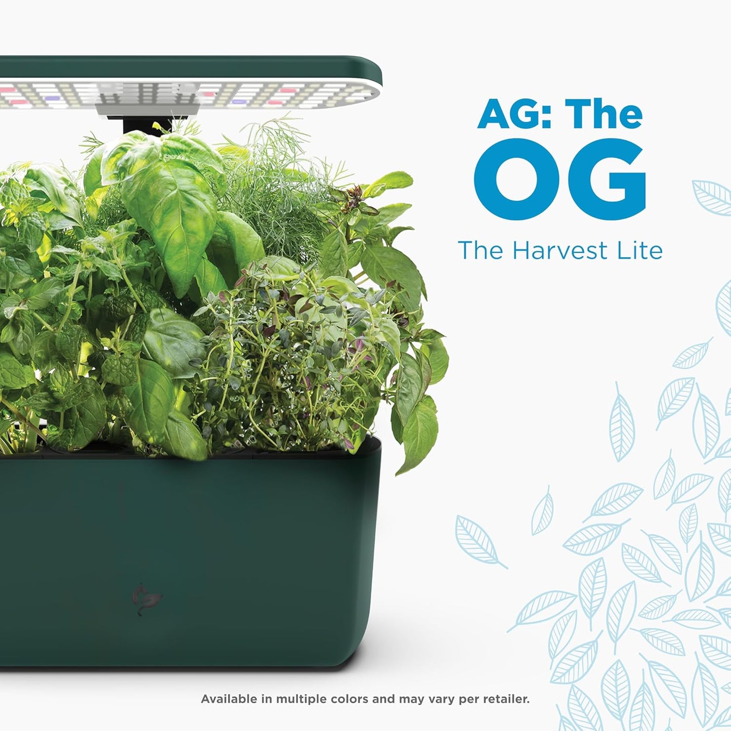 AeroGarden Harvest Lite, Indoor Garden Hydroponic System with LED Grow Light, Holds up to 6 AeroGarden Pods, Green