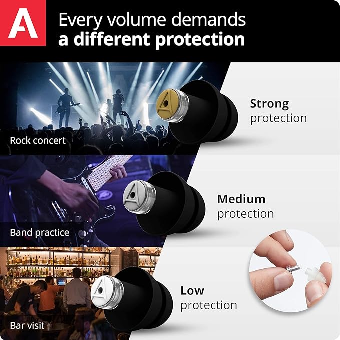 Alpine MusicSafe Pro - High Fidelity Earplugs for Musicians - 3 Interchangeable Premium Filter